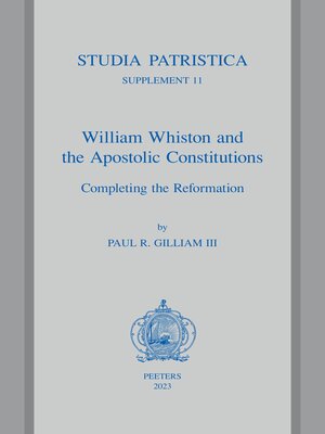 cover image of William Whiston and the Apostolic Constitutions